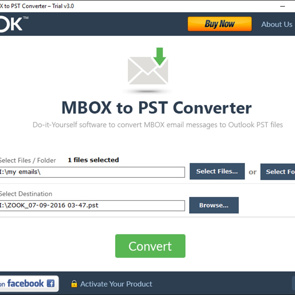 convert mbox to pst open source